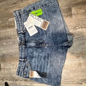 PROJECT REBEL DENIM Sustainable Cut Off Shorts Women's Size 15 Blue Wash